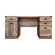 Pemberly Row Transitional Particle Board and Wood Desk in Oak