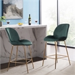 Pemberly Row Velvet 26-inch Bar Stool in Green and Gray (Set of 2)