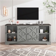Pemberly Row 70 in. TV Stand for TV up to 75 in. Gray w/ Walnut Color Desktop