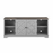 Pemberly Row 70 in. TV Stand for TV up to 75 in. Gray w/ Walnut Color Desktop