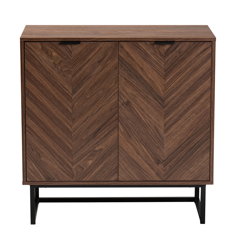 Pemberly Row Modern Walnut Brown Finished Wood Storage Cabinet