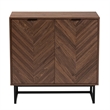 Pemberly Row Modern Walnut Brown Finished Wood Storage Cabinet