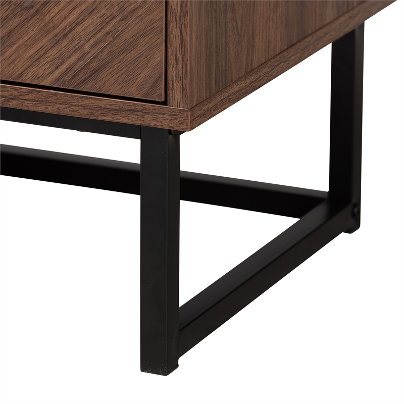 Pemberly Row Modern Walnut Brown Finished Wood Storage Cabinet