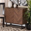 Pemberly Row Modern Walnut Brown Finished Wood Storage Cabinet