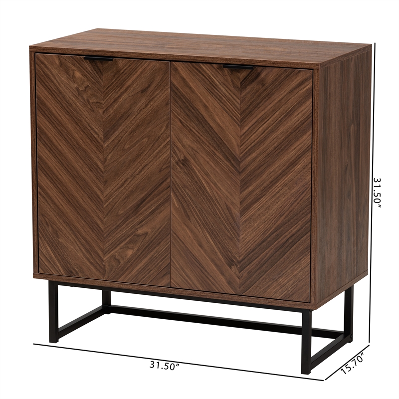Pemberly Row Modern Walnut Brown Finished Wood Storage Cabinet