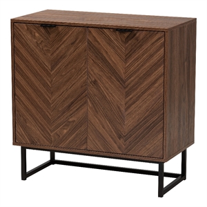 Pemberly Row Modern Walnut Brown Finished Wood Storage Cabinet