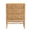 Pemberley Row Mahogany Wood Brown Storage Cabinet Rectangular Woven Rattan Fully Assembled