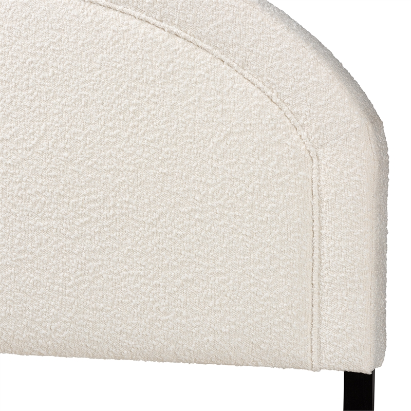 Pemberly Row Modern Cream Boucle Fabric Queen Size Headboard