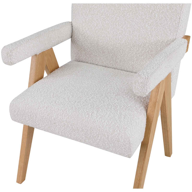 Pemberly Row Modern / Contemporary Cream Boucle Fabric Accent Chair