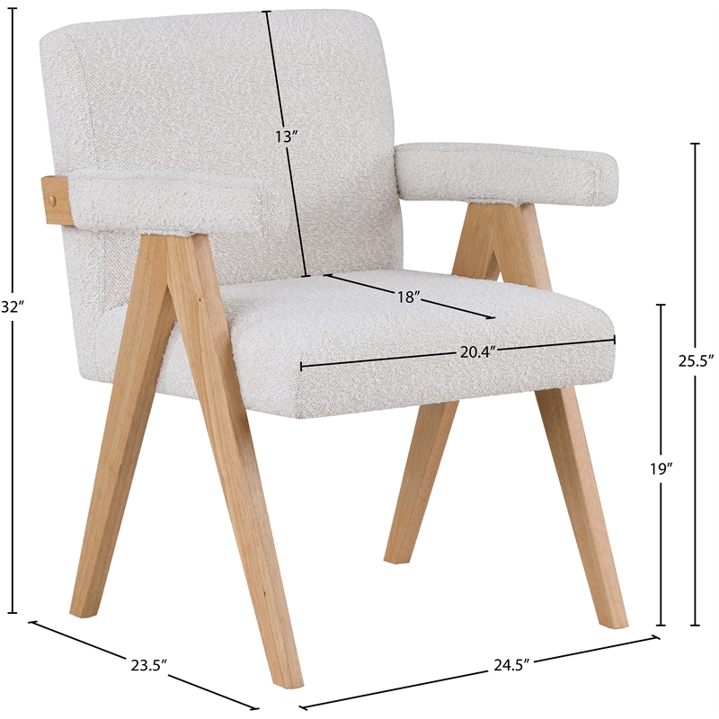 Pemberly Row Modern / Contemporary Cream Boucle Fabric Accent Chair