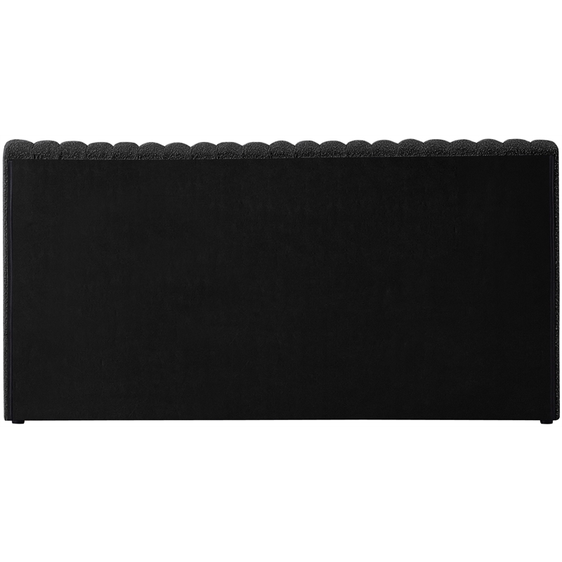 Pemberly Row Modern / Contemporary Black Boucle Fabric Queen Bed