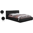 Pemberly Row Modern / Contemporary Black Boucle Fabric Queen Bed