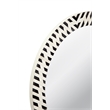 Pemberly Row Contemporary Wall Mirror in Black Resin and Bone