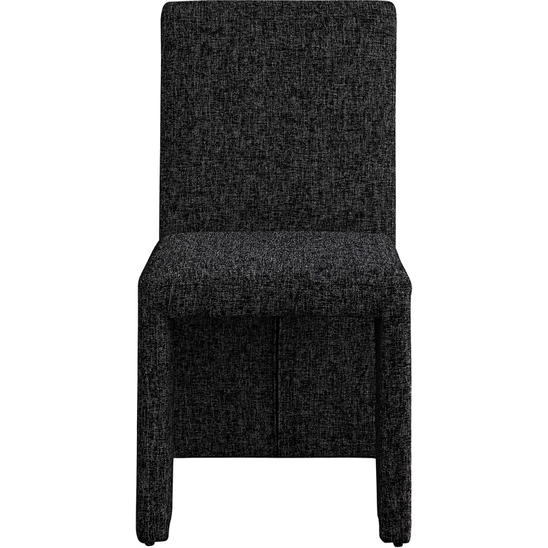 Pemberly Row Black Linen Textured Fabric Dining Chair (Set of 2)