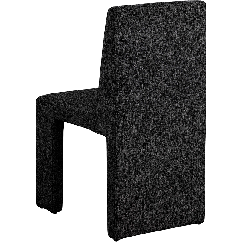 Pemberly Row Black Linen Textured Fabric Dining Chair (Set of 2)