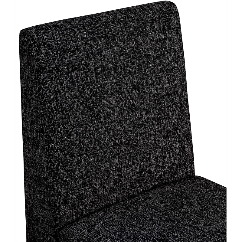 Pemberly Row Black Linen Textured Fabric Dining Chair (Set of 2)