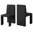 Pemberly Row Black Linen Textured Fabric Dining Chair (Set of 2)