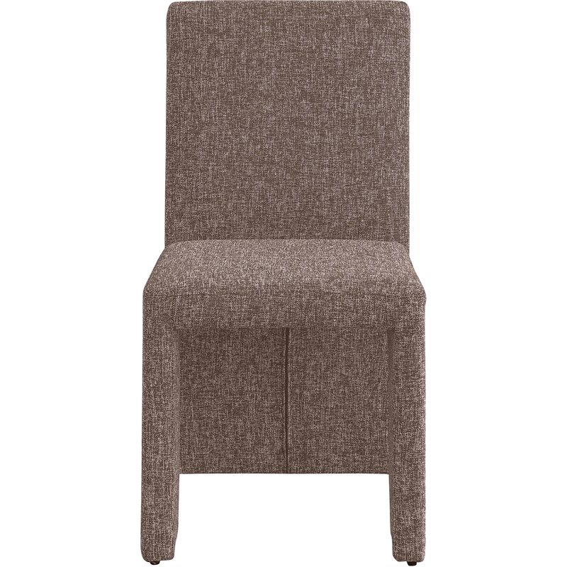 Pemberly Row Brown Linen Textured Fabric Dining Chair (Set of 2)