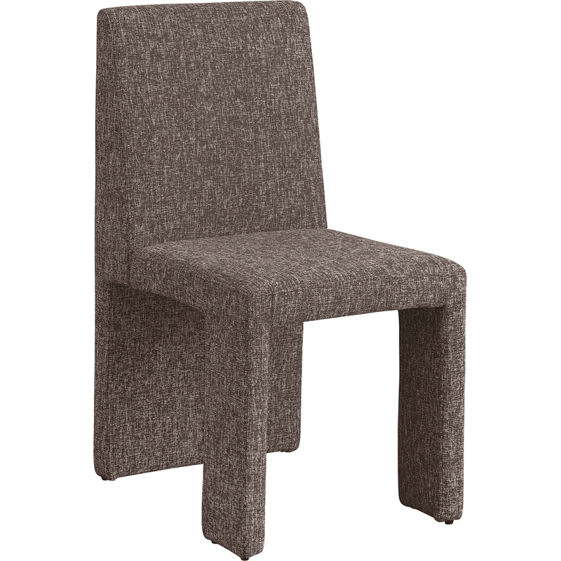 Pemberly Row Brown Linen Textured Fabric Dining Chair (Set of 2)