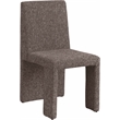 Pemberly Row Brown Linen Textured Fabric Dining Chair (Set of 2)