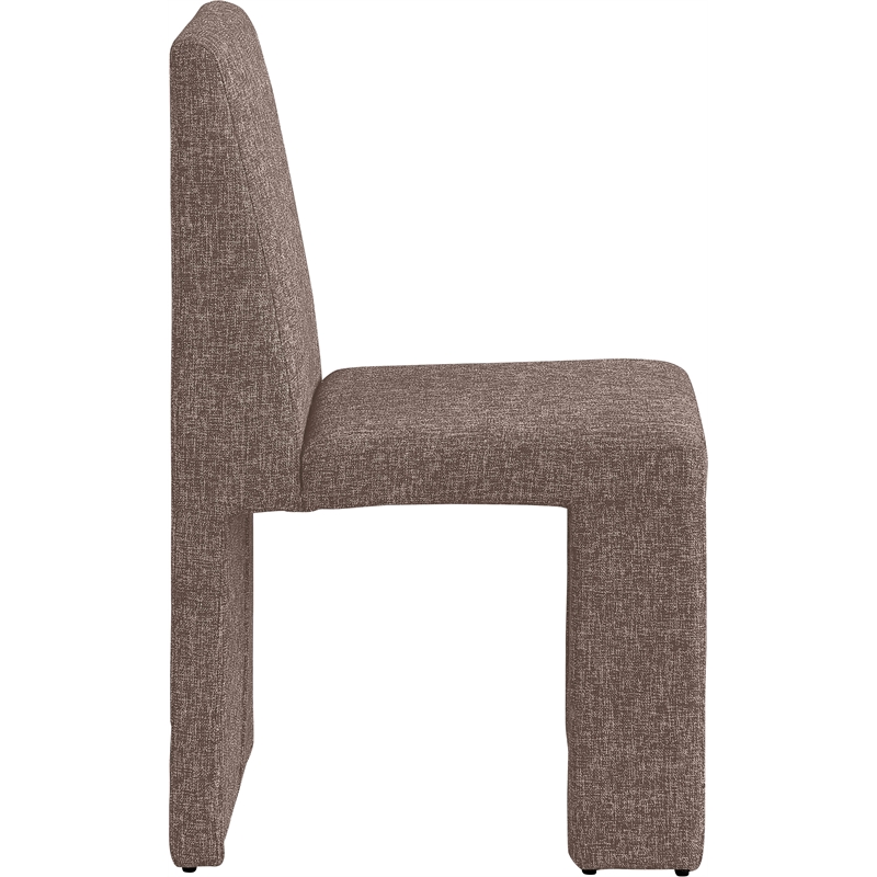 Pemberly Row Brown Linen Textured Fabric Dining Chair (Set of 2)