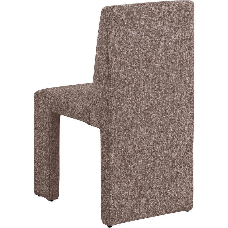 Pemberly Row Brown Linen Textured Fabric Dining Chair (Set of 2)