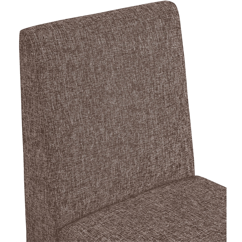 Pemberly Row Brown Linen Textured Fabric Dining Chair (Set of 2)