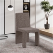 Pemberly Row Brown Linen Textured Fabric Dining Chair (Set of 2)