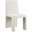 Pemberly Row Cream Linen Textured Fabric Dining Chair (Set of 2)