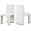 Pemberly Row Cream Linen Textured Fabric Dining Chair (Set of 2)