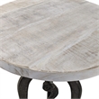 Pemberly Row Adjustable Crank Accent Table in Driftwood/Aged Iron