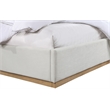 Pemberly Row Contemporary Cream Linen Textured Fabric King Bed