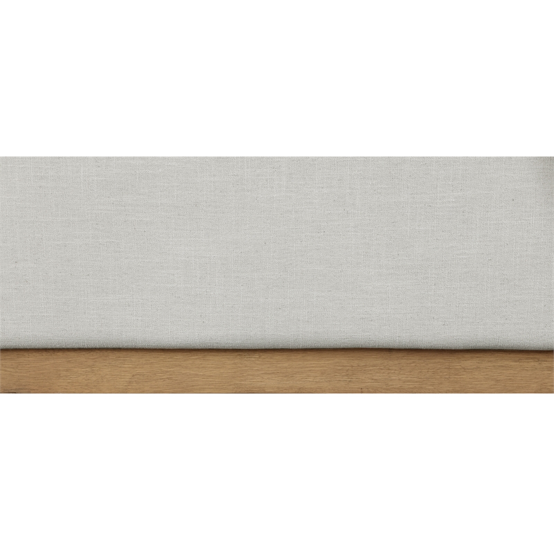 Pemberly Row Contemporary Cream Linen Textured Fabric King Bed