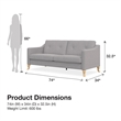 Pemberly Row Contemporary Transitional Sofa in Light Gray Linen