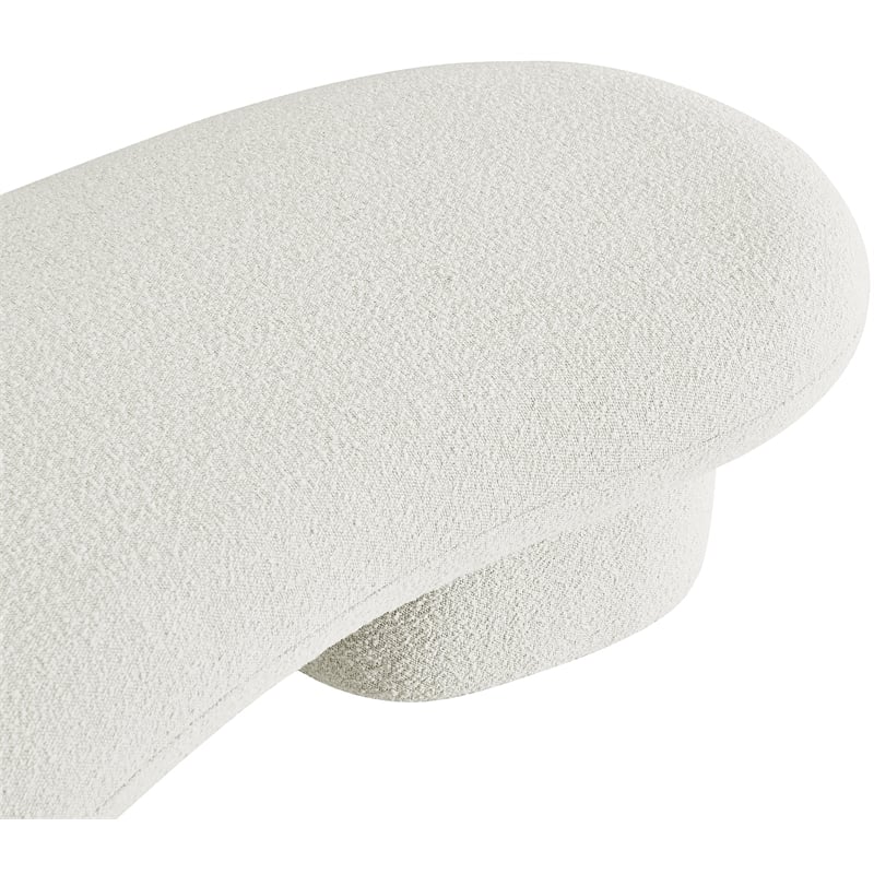 Pemberly Row Modern / Contemporary Cream Boucle Fabric Bench