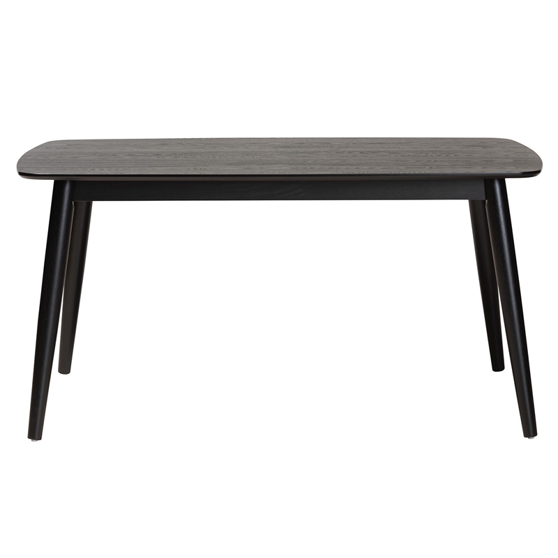 Pemberly Row Mid-Century Modern Black Finished Wood Dining Table