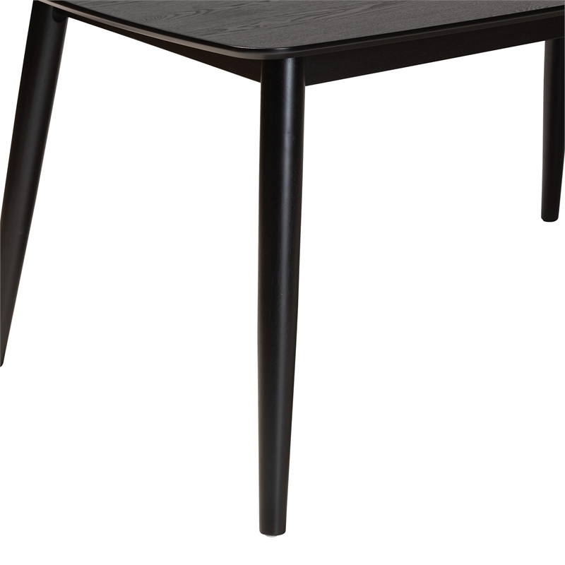 Pemberly Row Mid-Century Modern Black Finished Wood Dining Table