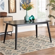 Pemberly Row Mid-Century Modern Black Finished Wood Dining Table