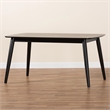 Pemberly Row Mid-Century Modern Black Finished Wood Dining Table