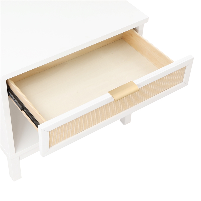 Pemberly Row Contemporary White Wood 1-drawer Storage Nightstand