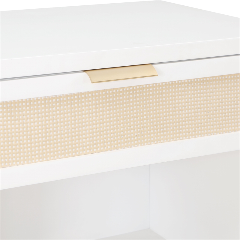 Pemberly Row Contemporary White Wood 1-drawer Storage Nightstand