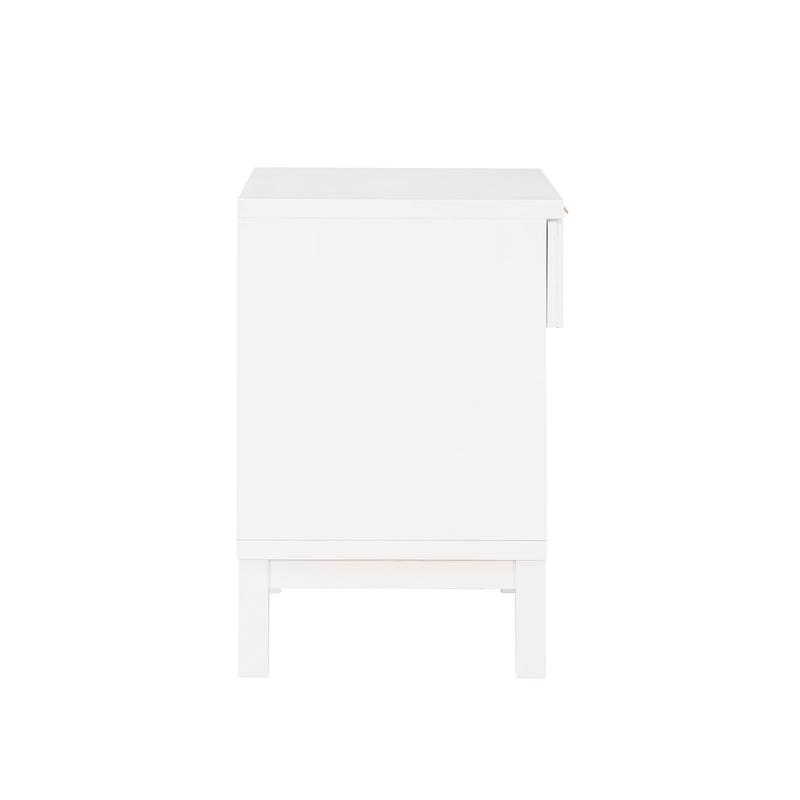 Pemberly Row Contemporary White Wood 1-drawer Storage Nightstand