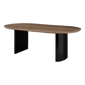 Pemberly Row Contemporary Transitional 86.5&quot Oval Dining Table
