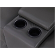 Pemberly Row Recliner Leather Sofa w/ Cup Holders & Storage Loveseat in Gray