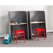 Pemberly Row Steel Backless Guest Stool in Glossy Black - 15.25