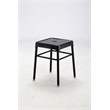 Pemberly Row Steel Backless Guest Stool in Glossy Black - 15.25