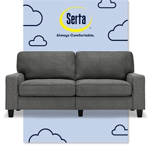 Pemberly Row Modern 73&quot Track Arm Sofa with Removable Covers Gray