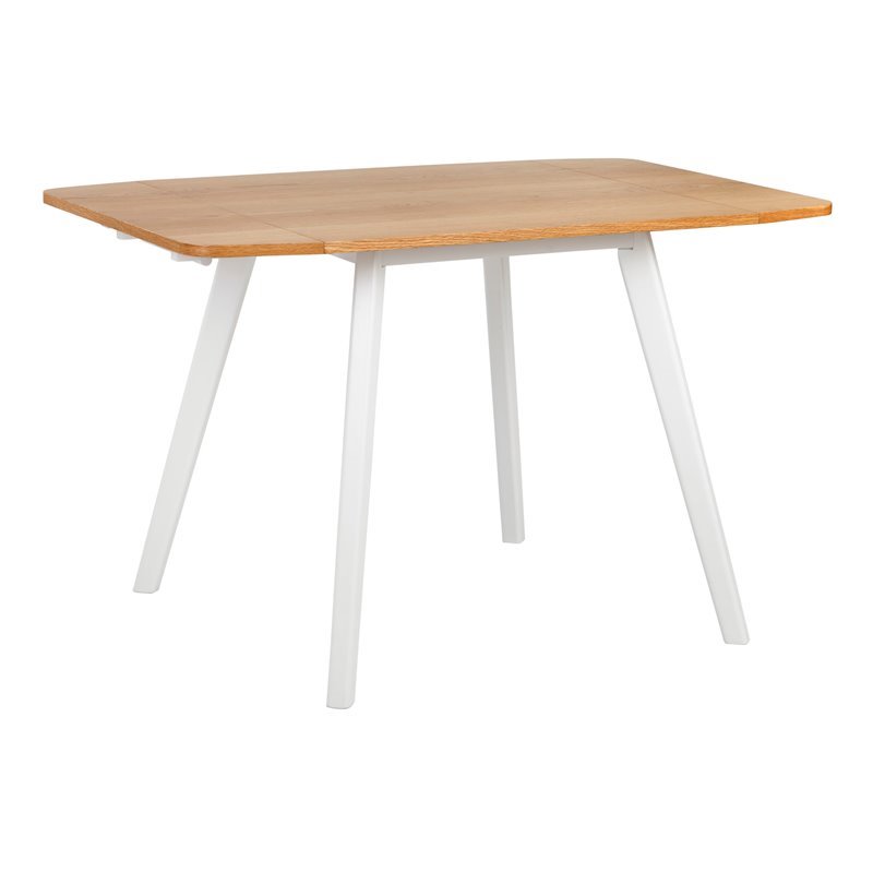 Pemberly Row Contemporary Extendable Dining Table Oak and White