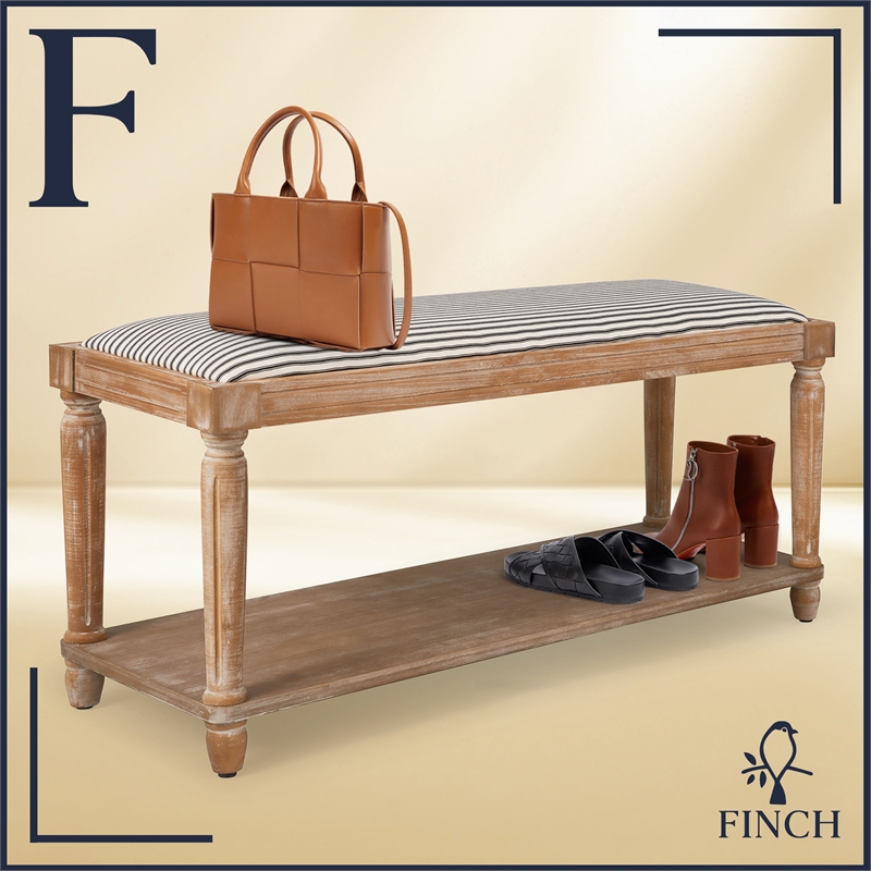 Pemberly Row Modern / Contemporary Upholstered Bench Natural