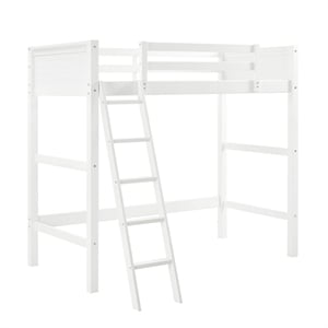 Pemberly Row Contemporary Transitional Twin Loft Bed in Black